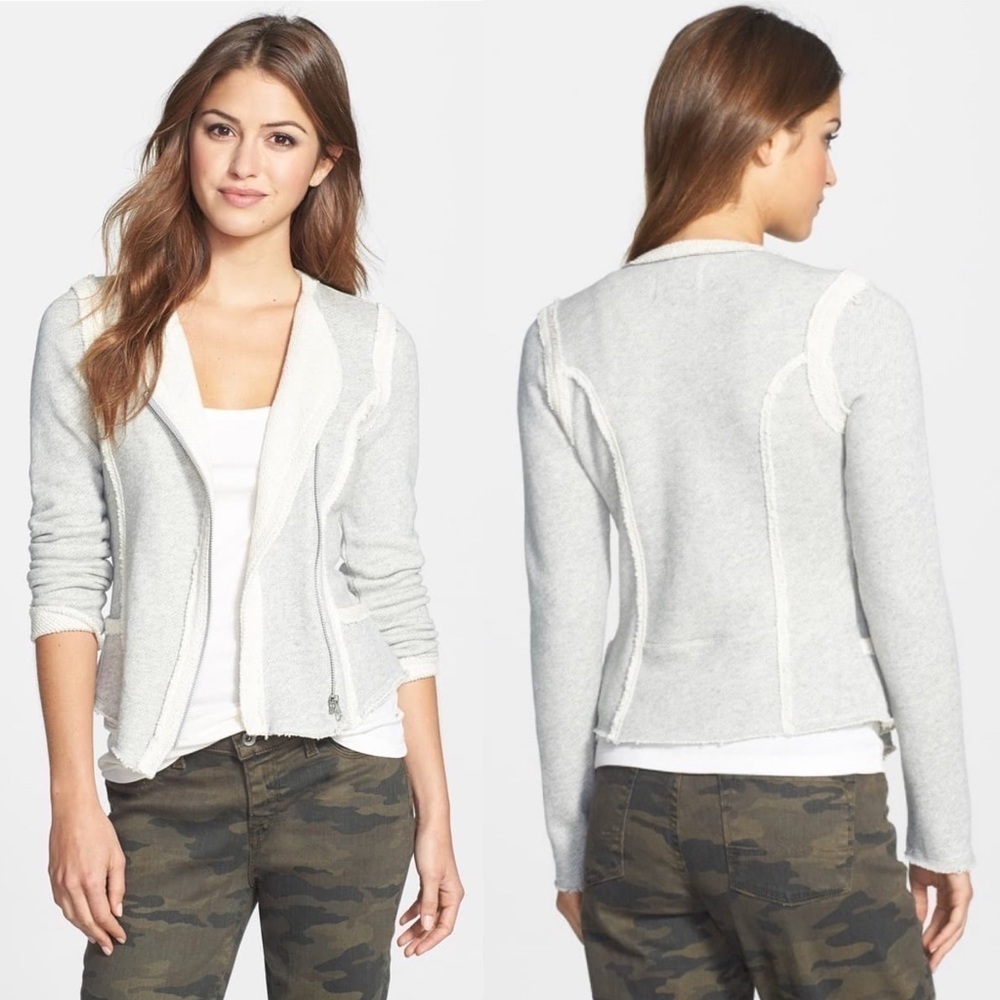Lucky Brand Cotton Asymmetrical Knit Jacket 630
